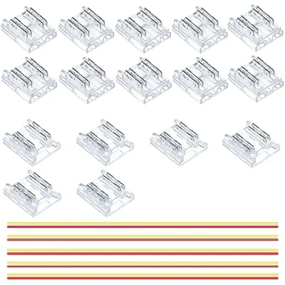Afbeelding van GOMING Kit LED Strip Connector CCT COB 4 pins 10 mm Breedte Kaart Draadband Transparante Connectoren 6 Strips Zonder Afstand 5 Verlengdraden 15 cm voor