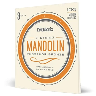 Image de D&#039;Addario J74, Medium, 11 40 phosphore bronze 3 jeux de cordes mandoline