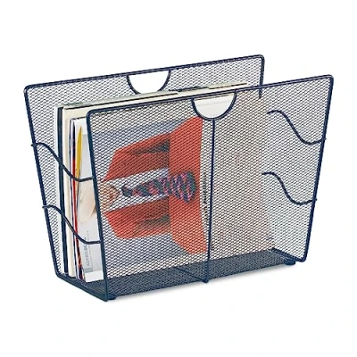 Afbeelding van Relaxdays metalen lectuurbak moderne krantenbak tijdschriftenhouder lectuurmand