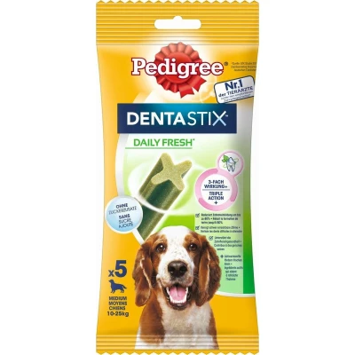 Afbeelding van 5 stuks voor Middelgrote Honden Fresh Dagelijks Fris Pedigree Dentastix Hondensnacks