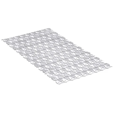 Afbeelding van Tatay Antislip badmat van pvc met zuignappen, schimmel en microbebestendig, antibacterieel, visdesign, wit, 70 x 36 cm