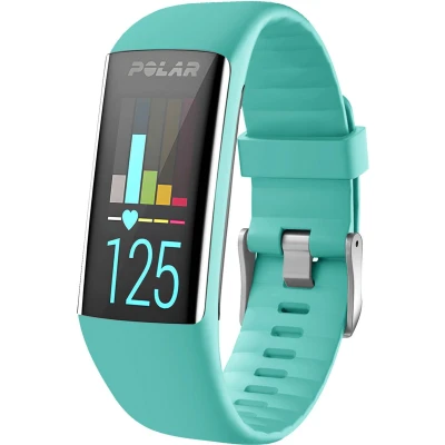 Afbeelding van iMoshion Bandje Geschikt voor Polar A360/A370 Siliconen band inkliksysteem zilveren gesp Turquoise