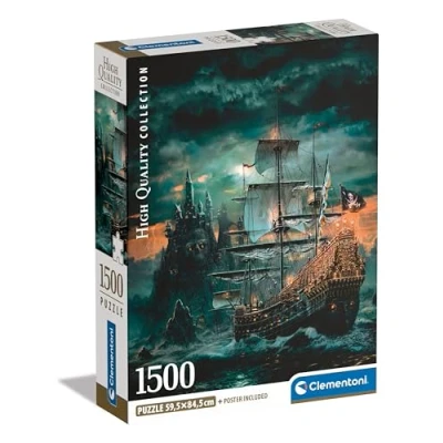 Image de Clementoni 1500p Bateau de pirate 59,2 x 84,3 cm Avec poster