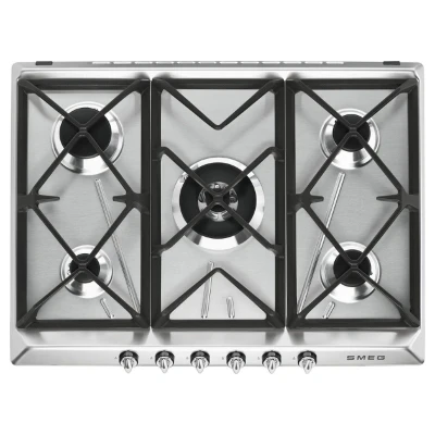 Afbeelding van Smeg Sr975xgh Kookplaat Gas 70 Cm 5 Branders Met Thermokoppelbeveiliging Inox