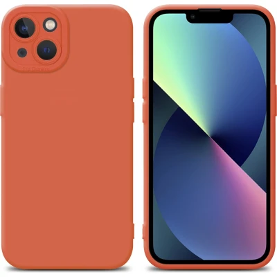 Afbeelding van Cadorabo Hoesje geschikt voor Apple iPhone 14 in Fluid ORANJE Beschermhoes gemaakt van flexibel TPU silicone Cover Case