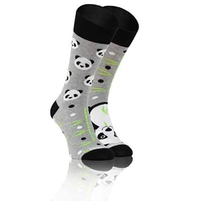 Afbeelding van Sesto Senso Kleurrijke Hoge Sokken Grappige Katoen Dames Heren Funny Socks, Panda, 35 38 EU