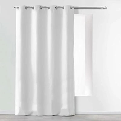 Afbeelding van Absolu gordijn met ogen, 140 x 280 cm, microvezel, eenkleurig, ABSOLU, polyester, wit, cm