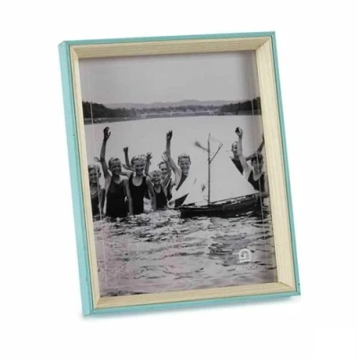 Afbeelding van Fotolijsten Kristal Blauw Wit 3 x 27 22 cm Hout MDF (6 Stuks)