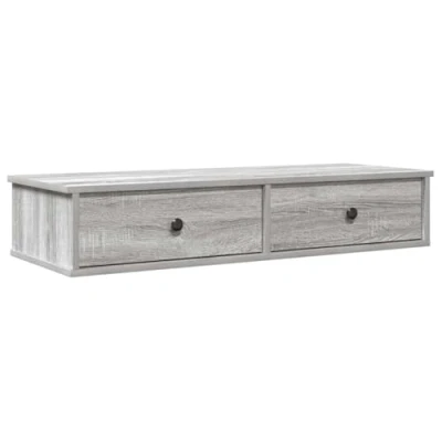 Afbeelding van vidaXL Wandschap met lades 100x37,5x19 cm bewerkt hout grijs sonoma