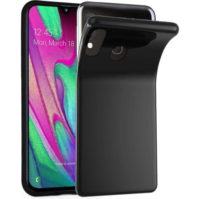 Afbeelding van Cadorabo Hoesje geschikt voor Samsung Galaxy A40 in ZWART Beschermhoes gemaakt van flexibel TPU Silicone Case Cover