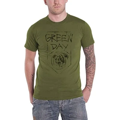 Afbeelding van Green Day Organic Grenade Heren T shirt L Groen