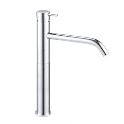 Afbeelding van Waterevolution Flow wastafelkraan hoge uitloop voor waskommen incl. click plug chroom T11501