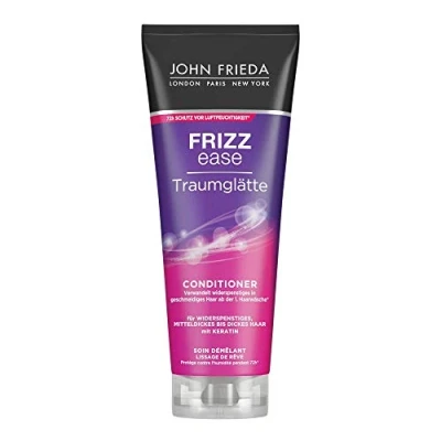 Image de John Frieda Après shampoing lissant Frizz Ease Traumglätte Contenu : 250 ml Lissage des cheveux &amp; protection contre l&#039;humidité 72h à la kératine Pour rebelles, moyennement épais