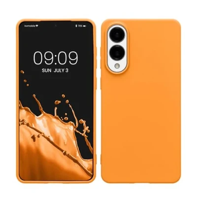 Afbeelding van kwmobile telefoonhoesje geschikt voor Samsung Galaxy S25 Edge Hoesje smartphone Back cover in fruitig oranje