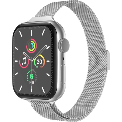 Afbeelding van imoshion Slim Milanees bandje voor de Apple Watch Series 1 t/m 9 / SE (38/40/41 mm) 10 (42 Zilver