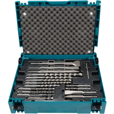 Afbeelding van Makita Boor/Beitelset 17 Delig M Box Nr1 B 53877 12 Delige Betonborenset 2 Platbeitels Puntbeitels 1 Schraapbeitel Gereedschapskoffer