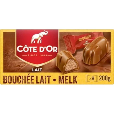Afbeelding van Cote D&#039;Or Bouchee Lait gevulde melkchocolade olifantjes per stuk verpakt 200 gram