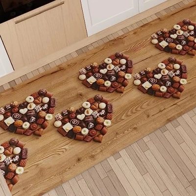 Afbeelding van PETTI Artigiani Italiani Keukentapijt, loper, keukenloper, antislip, wasbaar, 52 x 80 cm, chocolade, 100% Made in Italy