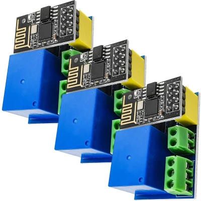 Afbeelding van AZDelivery 3 x ESP8266 01S Wlan WiFi Module 5V met Relais Adapter (opvolger van ESP01) compatibel Arduino Inclusief E Book!