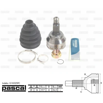 Afbeelding van PASCAL G1K025PC Homokineet Wielzijde