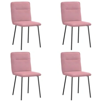Afbeelding van vidaXL Eetkamerstoelen 4 st fluweel roze