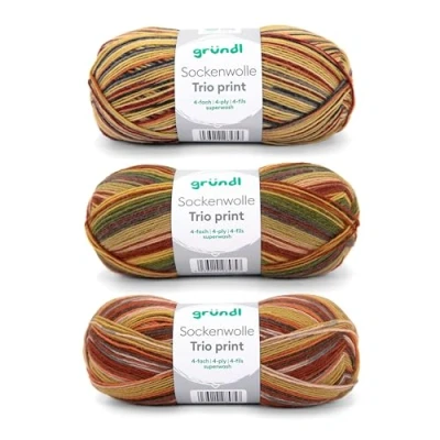 Afbeelding van Gründl Trio Sokkenwol, 3 x 100 g (75% scheerwol (Superwash), 25% polyamide) + handleiding (mogelijk niet beschikbaar in het Nederlands), naturel