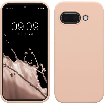 Afbeelding van kwmobile telefoonhoesje geschikt voor Google Pixel 9a Hoesje met siliconen coating Smartphone case in kokosmelk