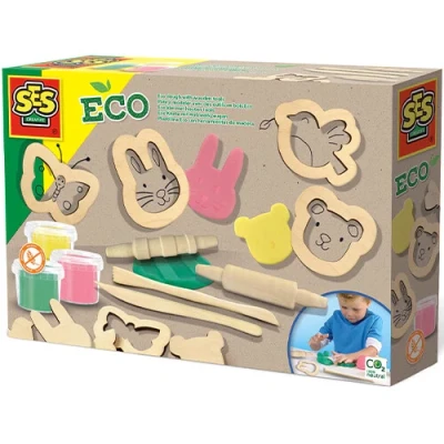 Afbeelding van Ses creative eco boetseerklei met gereedschap dieren 15 delig