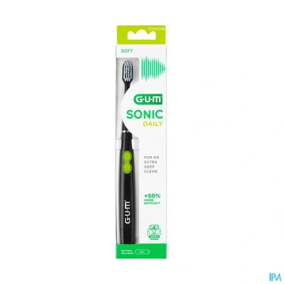 Image de Gum Sonic Daily Brosse Dents Pile Noir