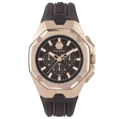 Afbeelding van Philipp Plein Octagon PWTBA0223 Horloge Siliconen Bruin Ø 45 mm