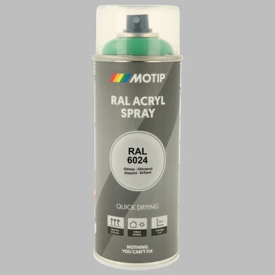 Afbeelding van Motip industrial acryllak hoogglans RAL 6024 verkeersgroen 400 ml.