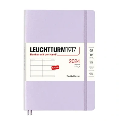 Afbeelding van LEUCHTTURM1917 367654 Weekoverzichten met zachte kaft, medium formaat (A5) 2024, 12 maanden, Engels Lila