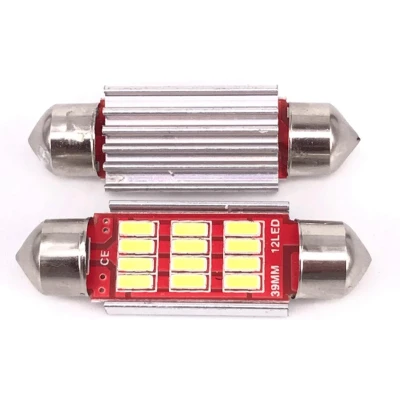 Afbeelding van Auto LEDlamp 2 stuks LED festoon 42mm 3 SMD daglichtwit 6500K heatsink CAN BUS 12 Volt