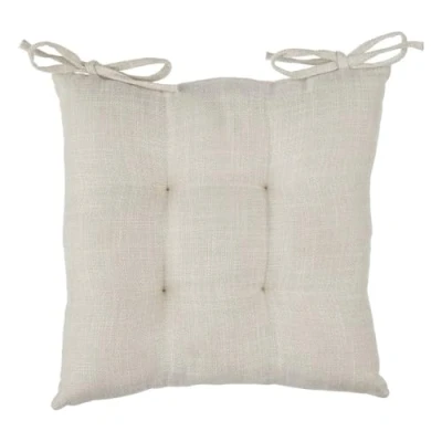 Afbeelding van Atmosphera Stoelkussen Clem 38x38cm Met 2 lintjes 100% polyester Beige Linnen