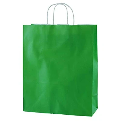 Afbeelding van Thepaperbagstore Boodschappentas, herbruikbaar, van papier, 250 x 110 310 mm, groen, 50 stuks