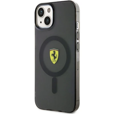 Afbeelding van Ferrari Translucent Back Case (MagSafe Compatible) Geschikt voor Apple iPhone 14 Plus (6.7&quot;) Zwart