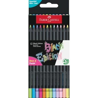 Afbeelding van Kleurpotlood FC Black Ed. neon+pastel in karton