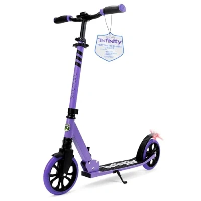 Afbeelding van SereneLife Kinderstep 2 Wiel met Verstelbaar T Bar Stuur Aluminium Antislip Dek Draagbare Opvouwbare Step voor Kinderen, Tieners Draagriem