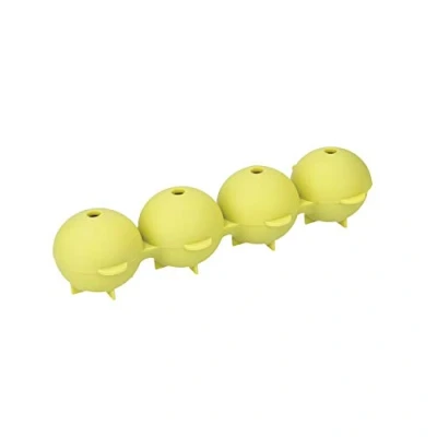 Afbeelding van Colourworks IJsblokjesvorm bolvorm 4 reuzenballen, langzaam smeltende ballen, geschenkdoos, siliconen, LFGB kwaliteit, groen, 21,5 x 7 cm