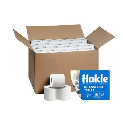 Afbeelding van Hakle 80 rollen toiletpapier klassiek wit