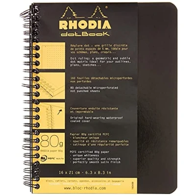 Afbeelding van Rhodia Dot notitieboek A5 (16 x 21 cm), zwart
