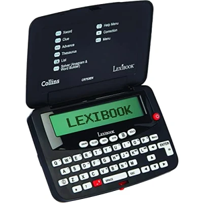 Afbeelding van LEXIBOOK CR753EN Collins Crossword, Bradford, klankcorrectie, spelling, anagramresolutie, woordspellen, elektronisch, voor kinderen vanaf 3 jaar, met accu, zwart/wit