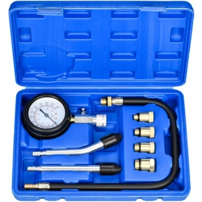 Afbeelding van HATANSE Benzinetester met 4 adapters M10 M12 M14 M18 0 20 bar of 300 psi voor auto, vrachtwagen, motorfiets (blauw)
