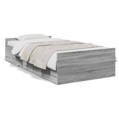 Afbeelding van vidaXL Bedframe met lades bewerkt hout grijs sonoma eiken 90x190 cm
