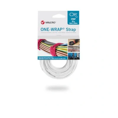 Afbeelding van VELCRO ONE WRAP Strap 20 Mm X 200 Mm. Wit. Wit (25 Stuks)