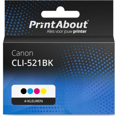 Afbeelding van Huismerk Canon CLI 521BK Inktcartridge 4 kleuren Voordeelbundel