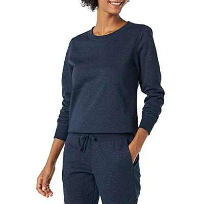 Image de Amazon Essentials Chandail en coton molletonné à col ras du cou tissu bouclette pour femme (disponible grande taille), guépard