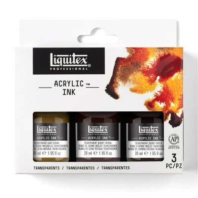 Afbeelding van Liquitex Professional Acryl Ink! Transparants Set 3 kleuren 30ml 3699239