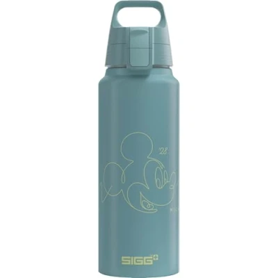Afbeelding van Sigg 1.0l teens: MICKEY MOUSE LINES, aluminium 100% gerecycleerd, groen, met ONE dop Made in Europe