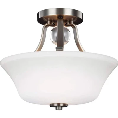 Afbeelding van Feiss LED Plafondlamp Evington 2X E27 Max 60W Dimbaar Satin Nickel
